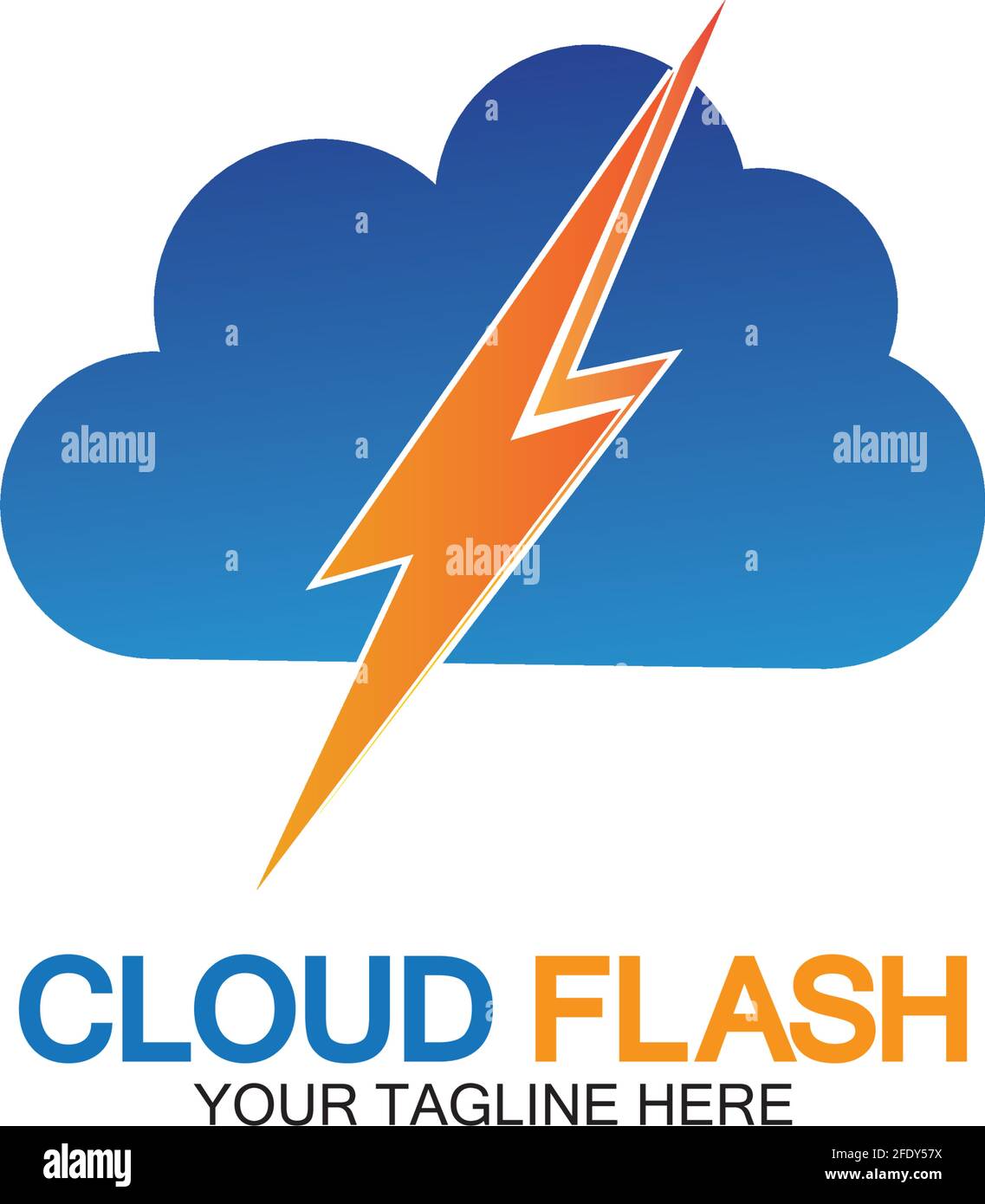 Cloud flash vector logo icon design template-vector Stock Vector