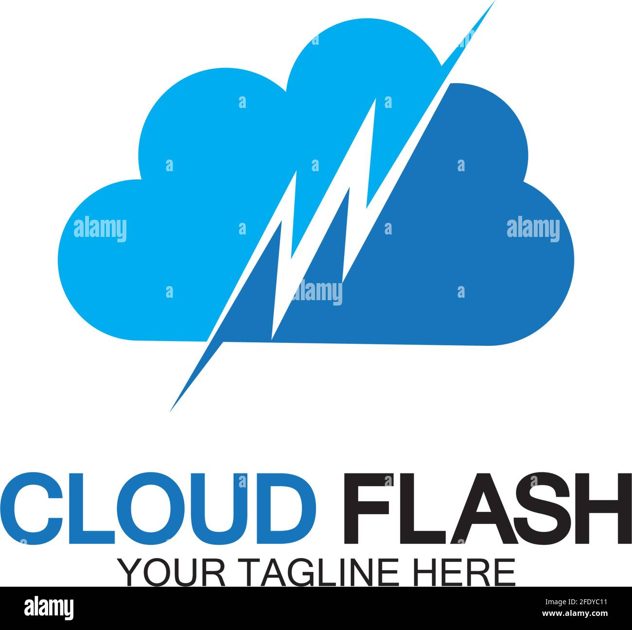 Cloud flash vector logo icon design template-vector Stock Vector Image ...
