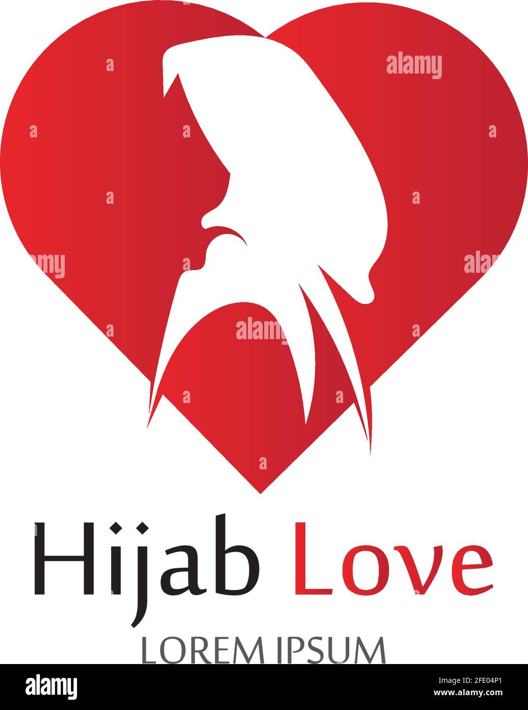 Hijab Love logo vector icon design template-vector Stock Vector