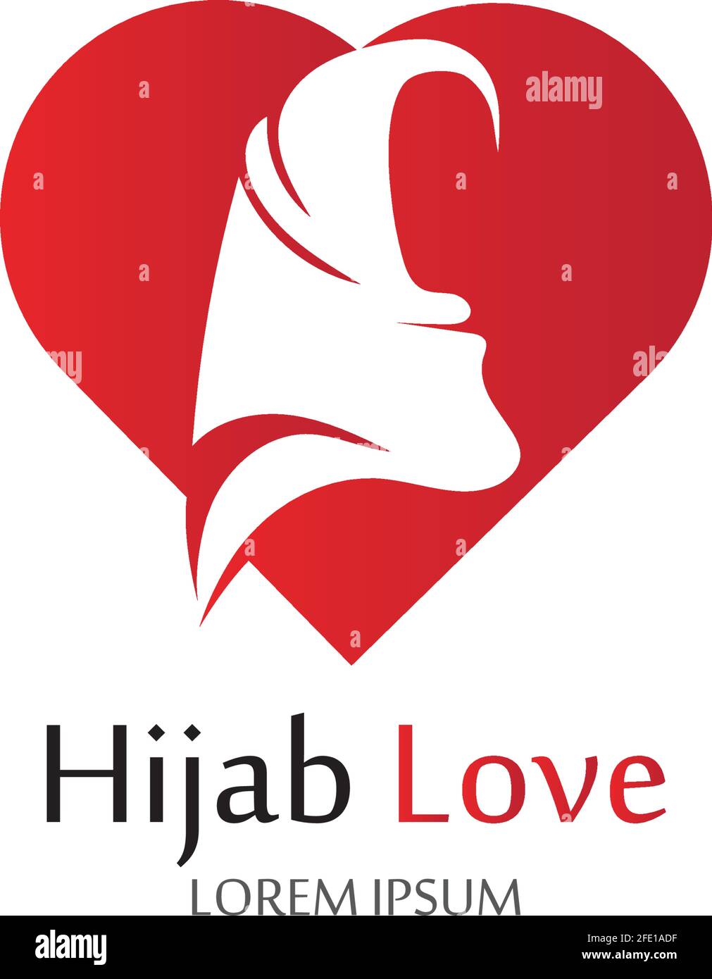 Hijab Love logo vector icon design template-vector Stock Vector