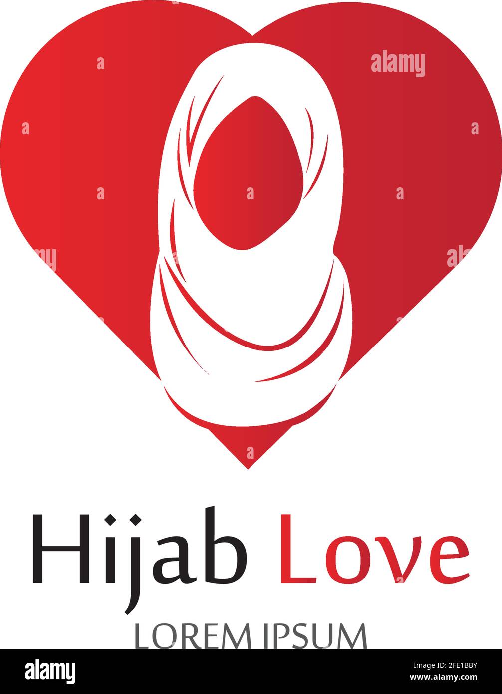 Hijab Love logo vector icon design template-vector Stock Vector
