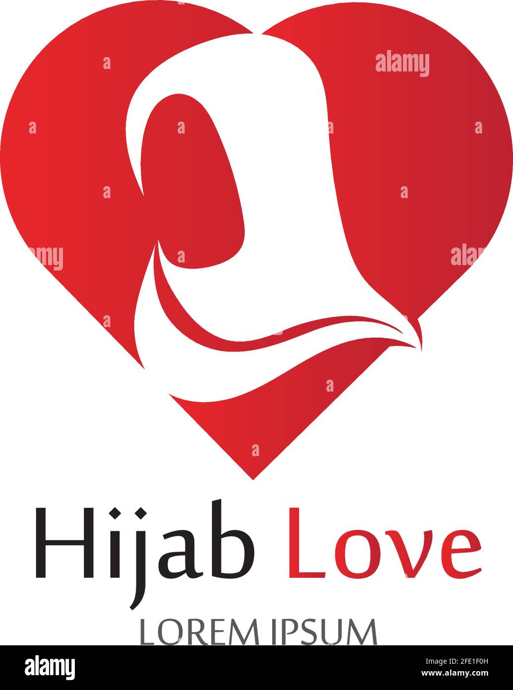 Hijab Love logo vector icon design template-vector Stock Vector