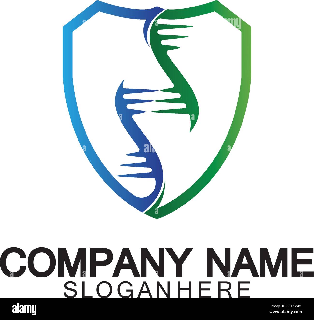 DNA shield logo icon design-vector Stock Vector