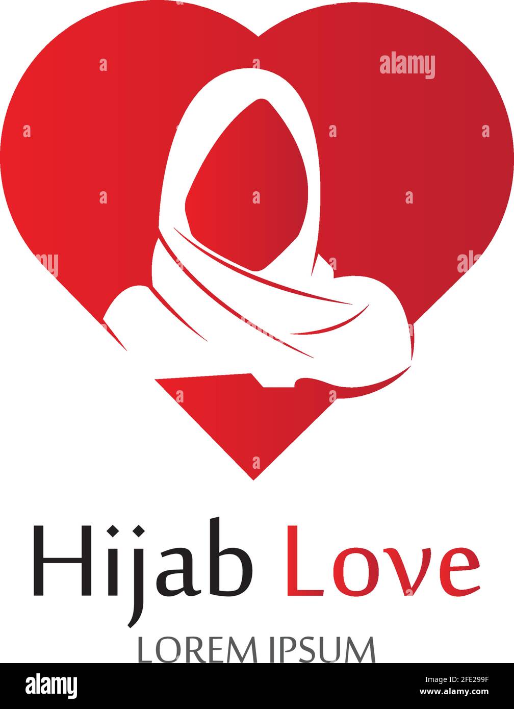 Hijab Love logo vector icon design template-vector Stock Vector