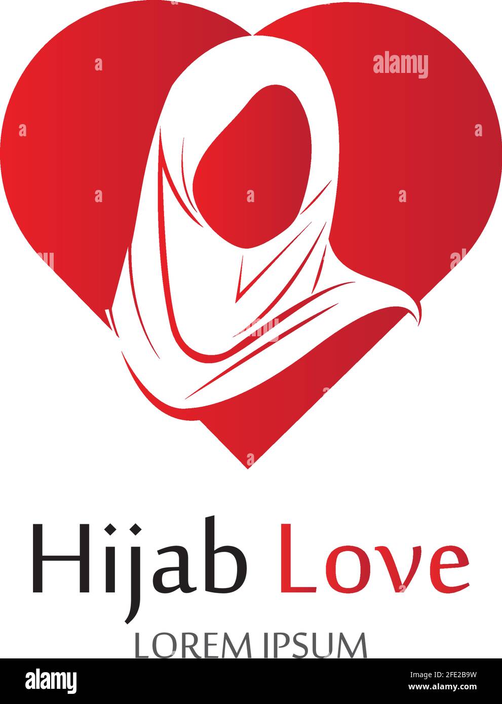 Hijab Love logo vector icon design template-vector Stock Vector
