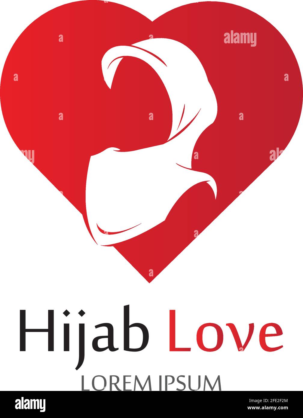 Hijab Love logo vector icon design template-vector Stock Vector