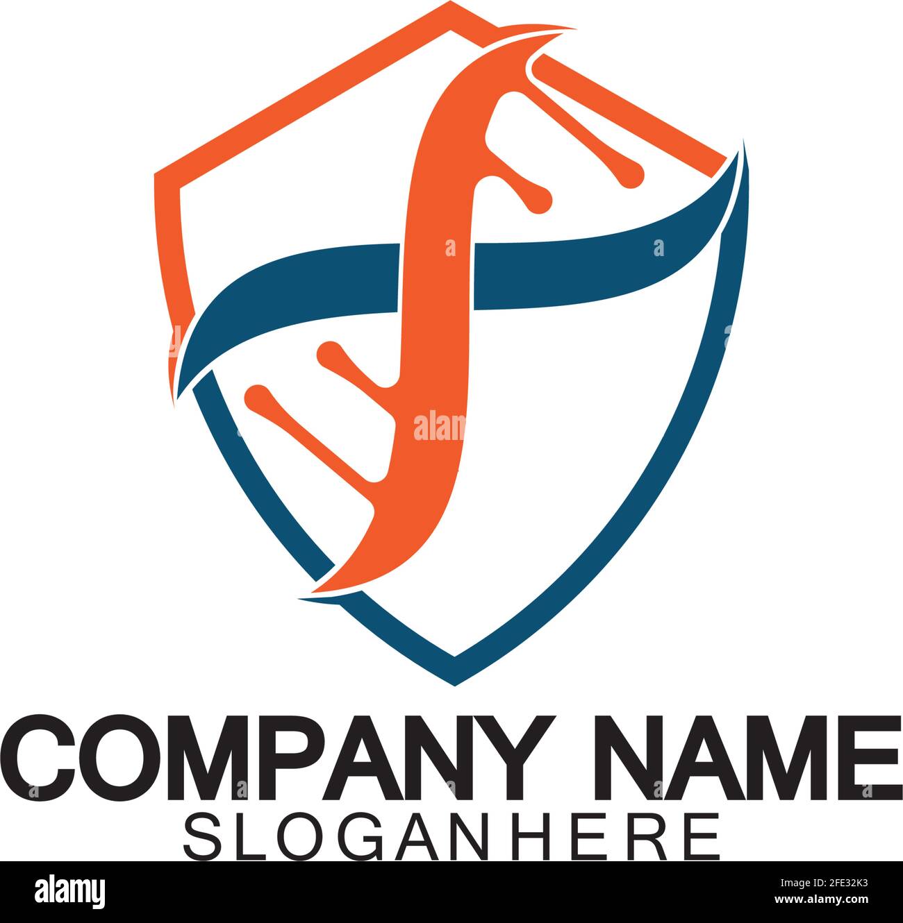 DNA shield logo icon design-vector Stock Vector