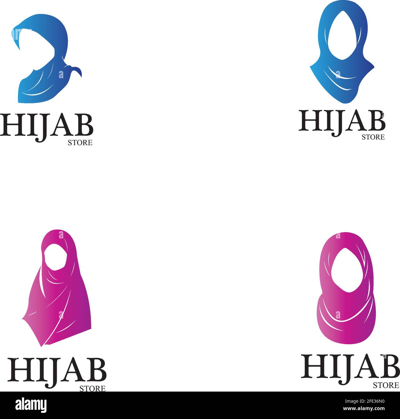 muslimah hijab logo template vector illustration design-vector Stock ...