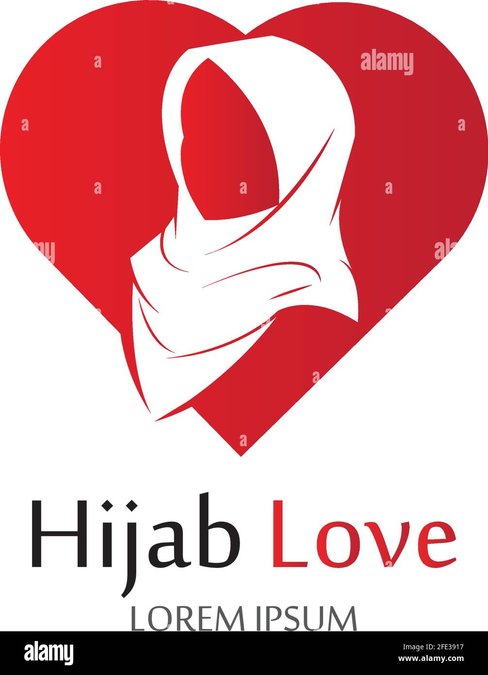Hijab Love logo vector icon design template-vector Stock Vector