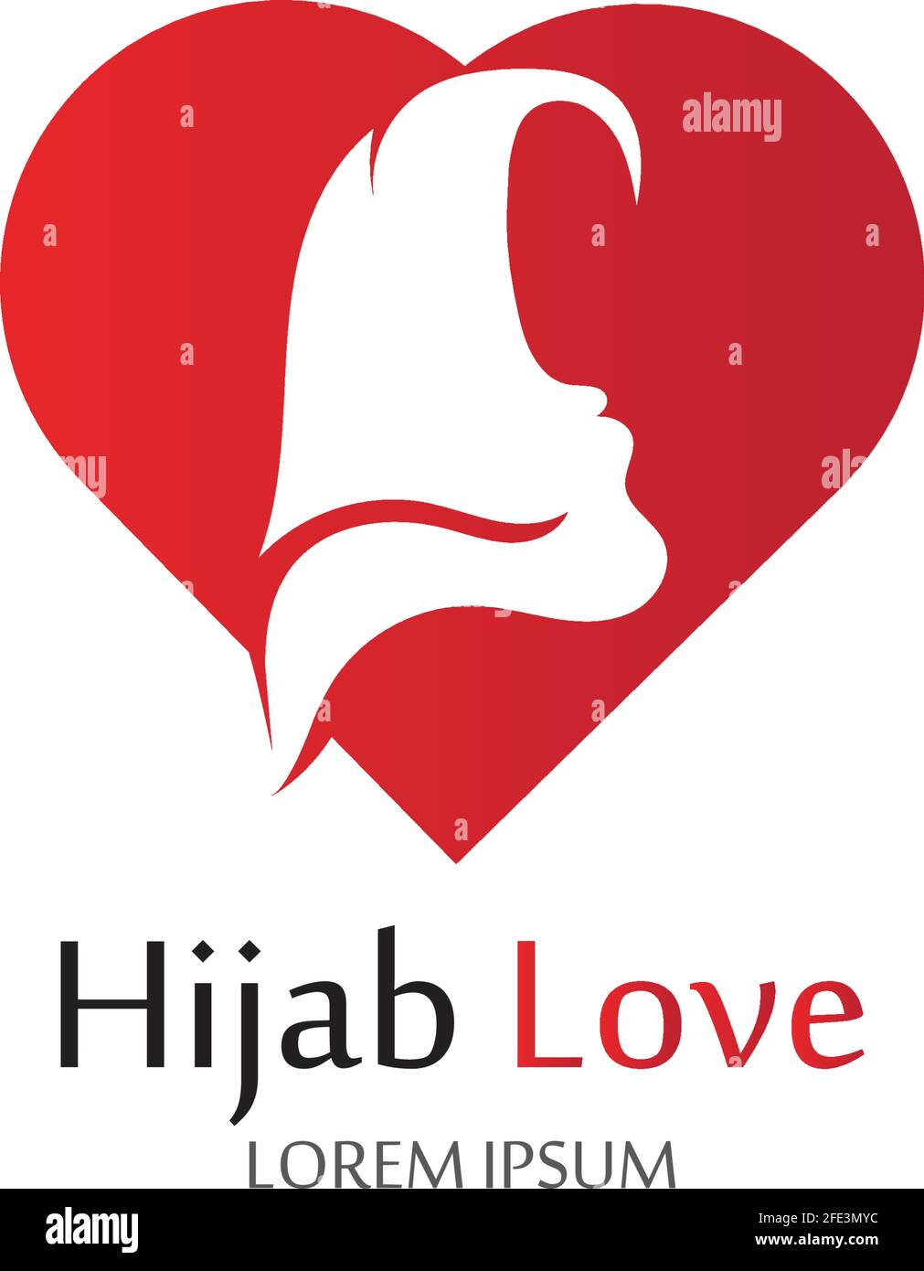Hijab Love logo vector icon design template-vector Stock Vector