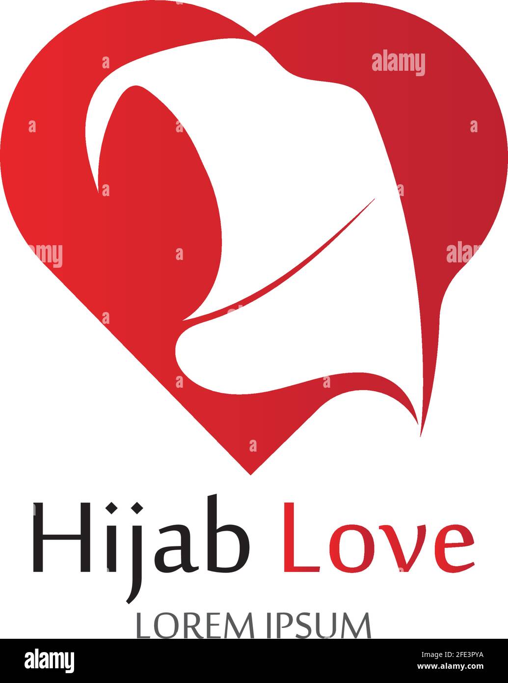 Hijab Love logo vector icon design template-vector Stock Vector