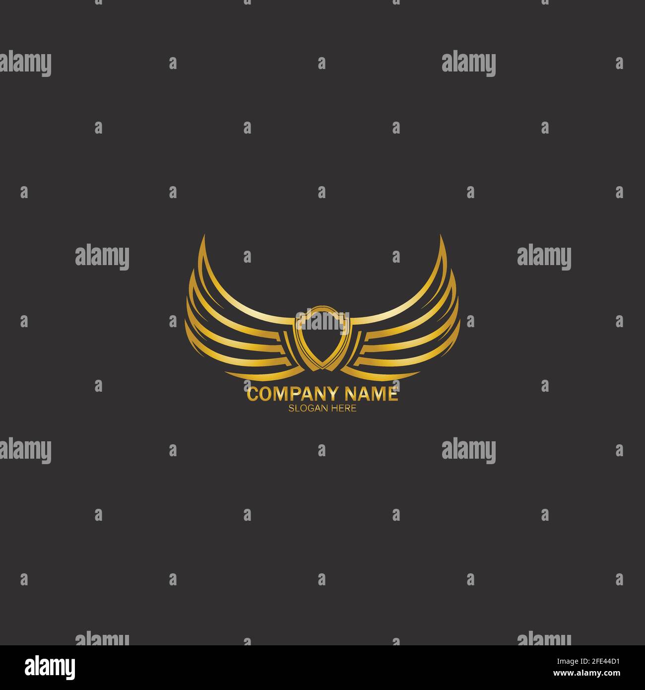 winged shield gold logo design symbol vector illustration-vector Stock ...