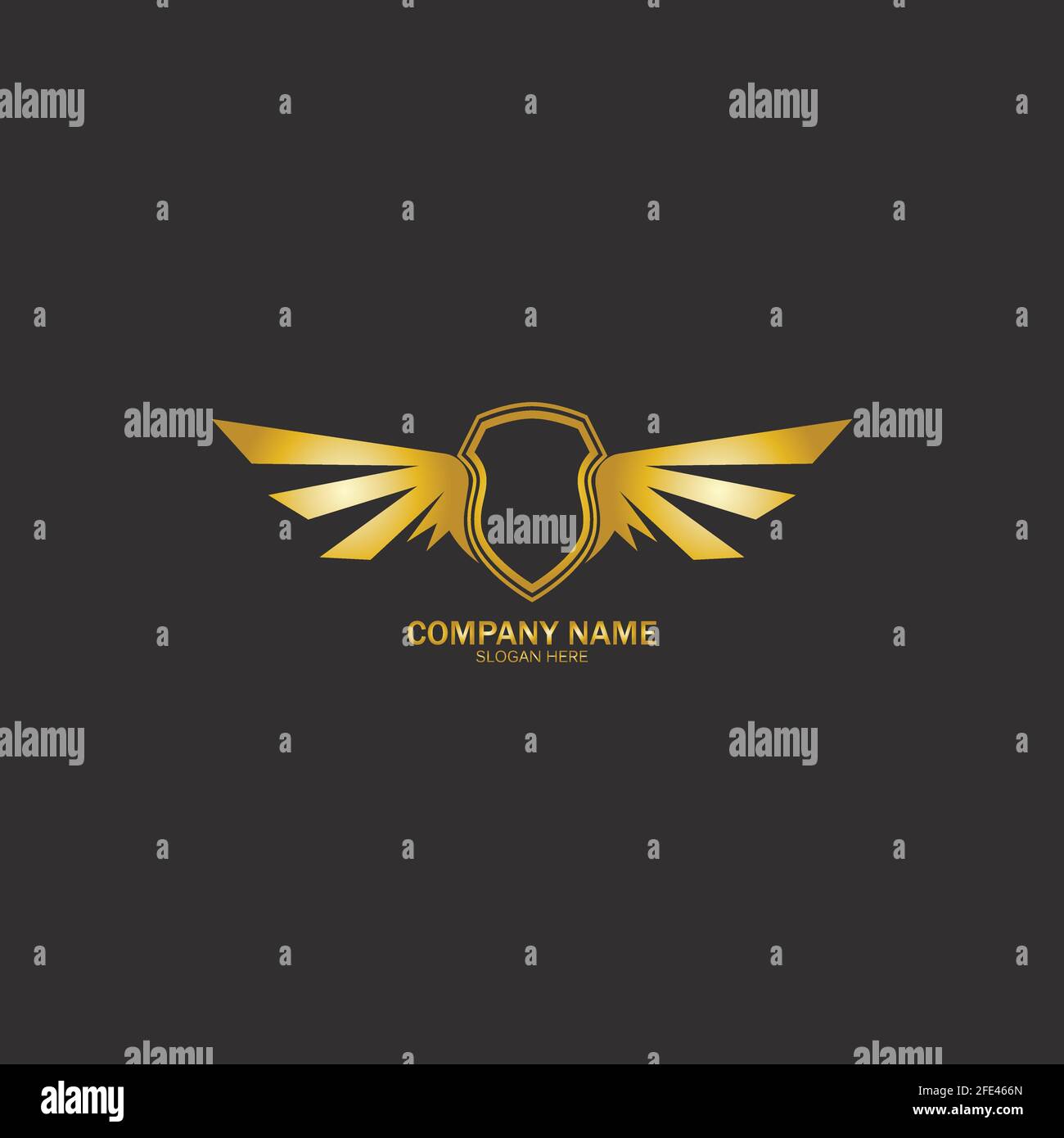 winged shield gold logo design symbol vector illustration-vector Stock ...