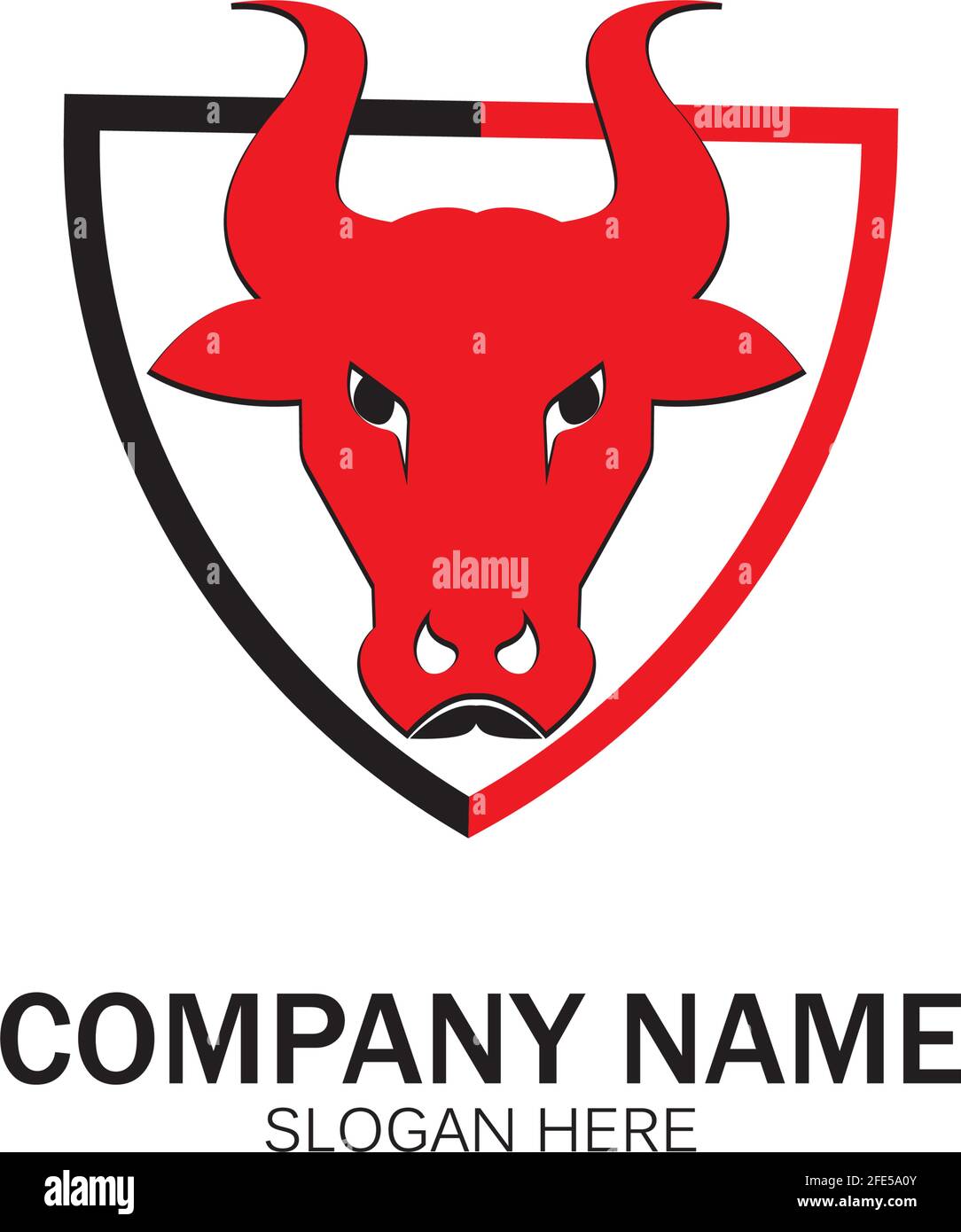 creative angry shield bull head logo design symbol vector illustration-vector Stock Vector