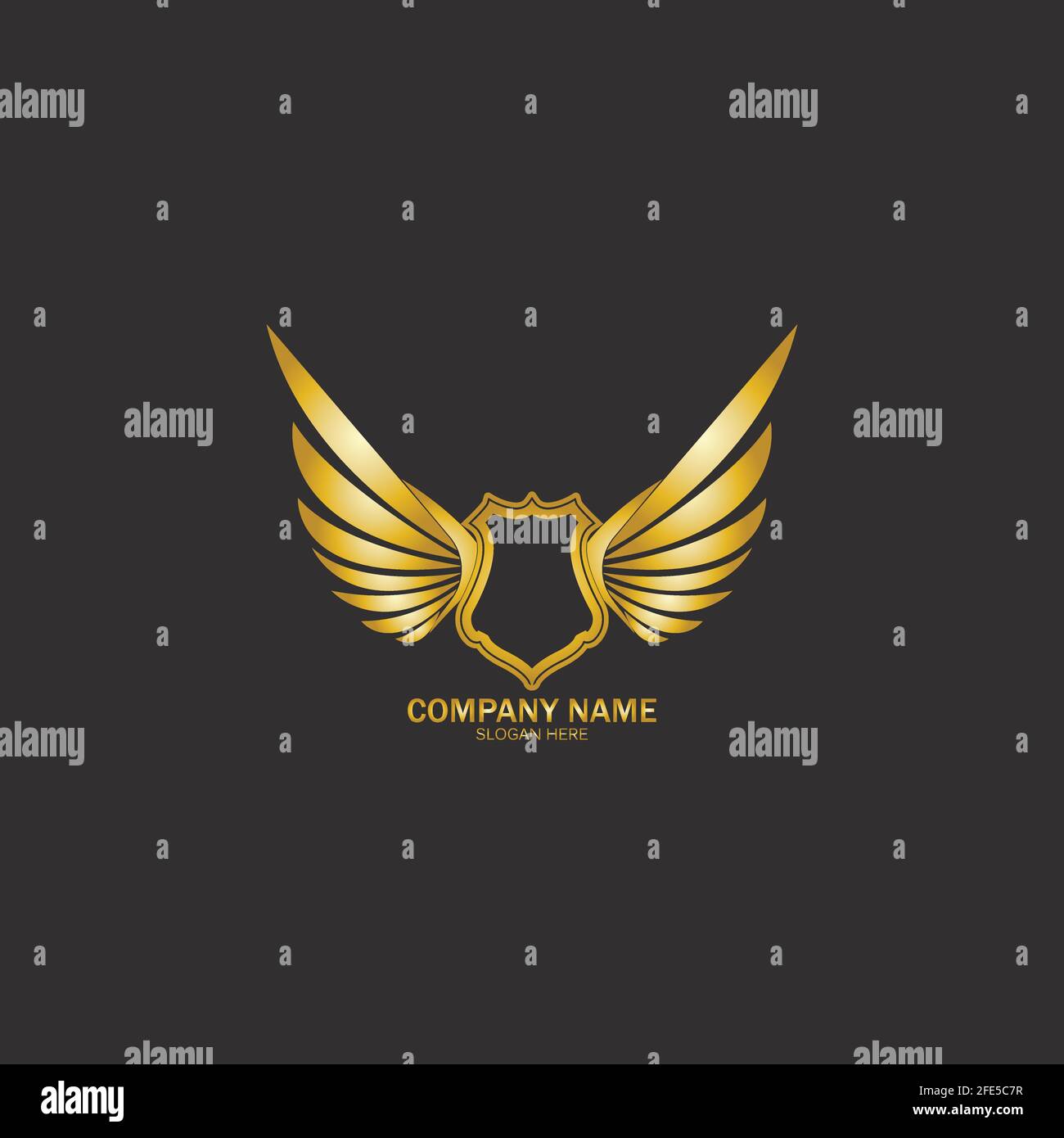 winged shield gold logo design symbol vector illustration-vector Stock ...