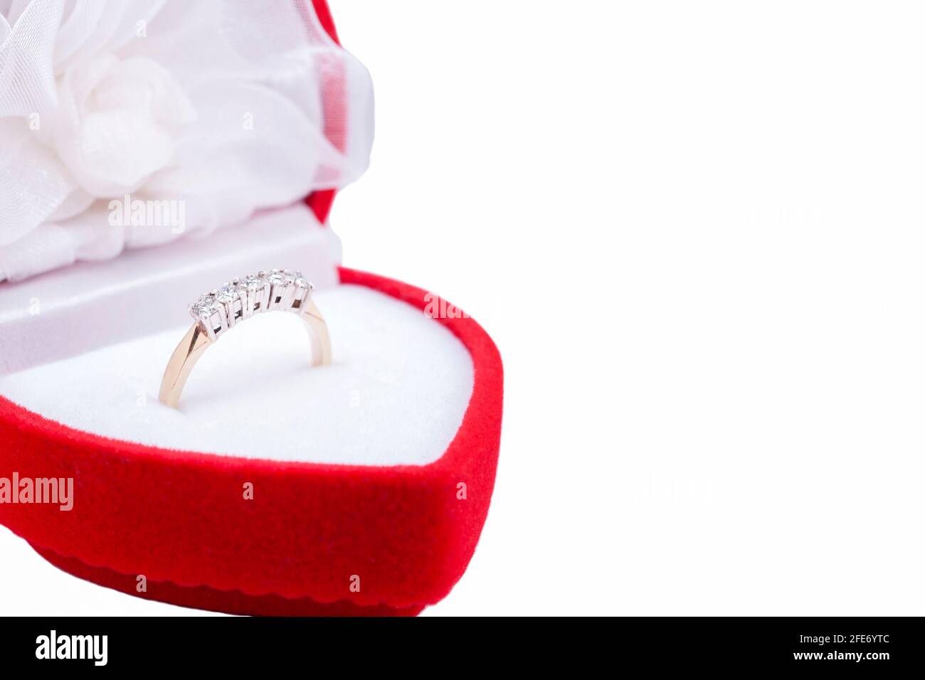 Beautiful, Elegant, Diamond Ring In A Red Box. Ring For A Gift Stock Photo  - Alamy