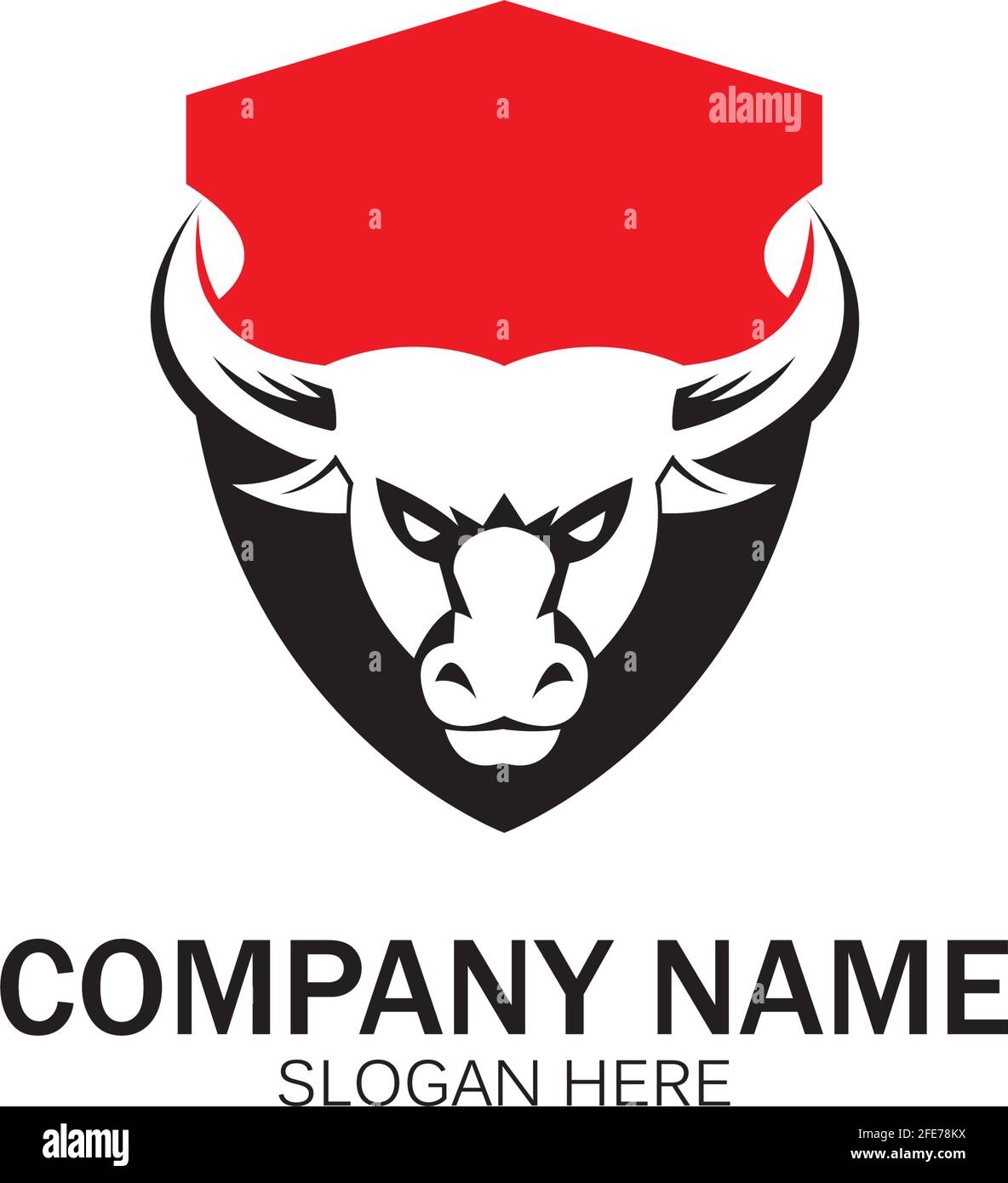 creative angry shield bull head logo design symbol vector illustration-vector Stock Vector