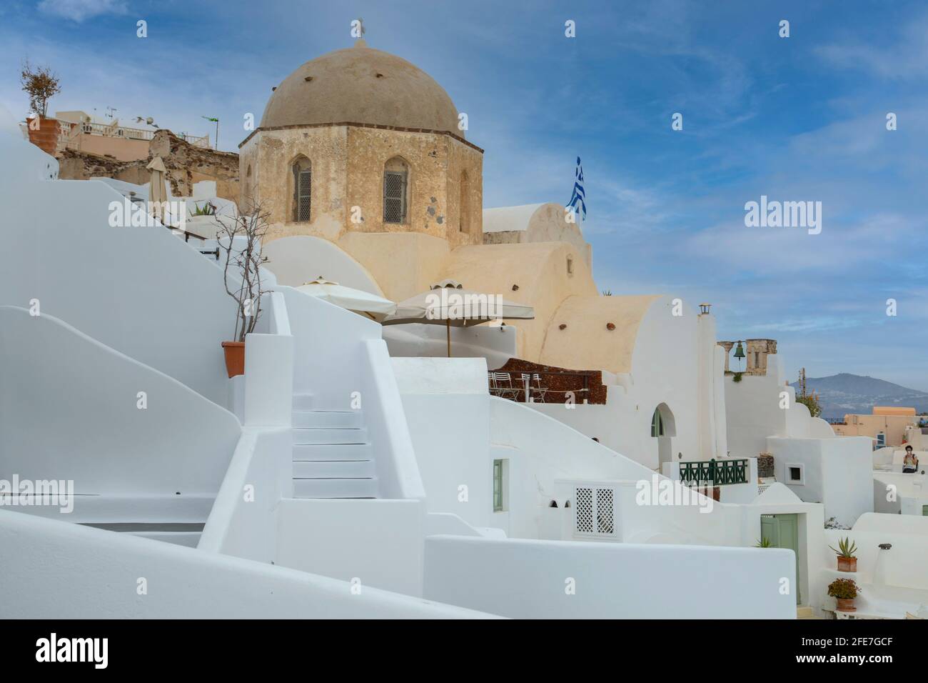 View ot Oia Village Santorini Island Greece - Stock Image