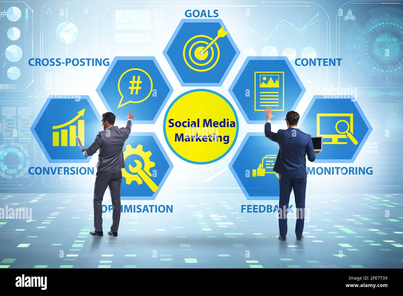 SMM - social media marketing concept with the businessman Stock Photo ...