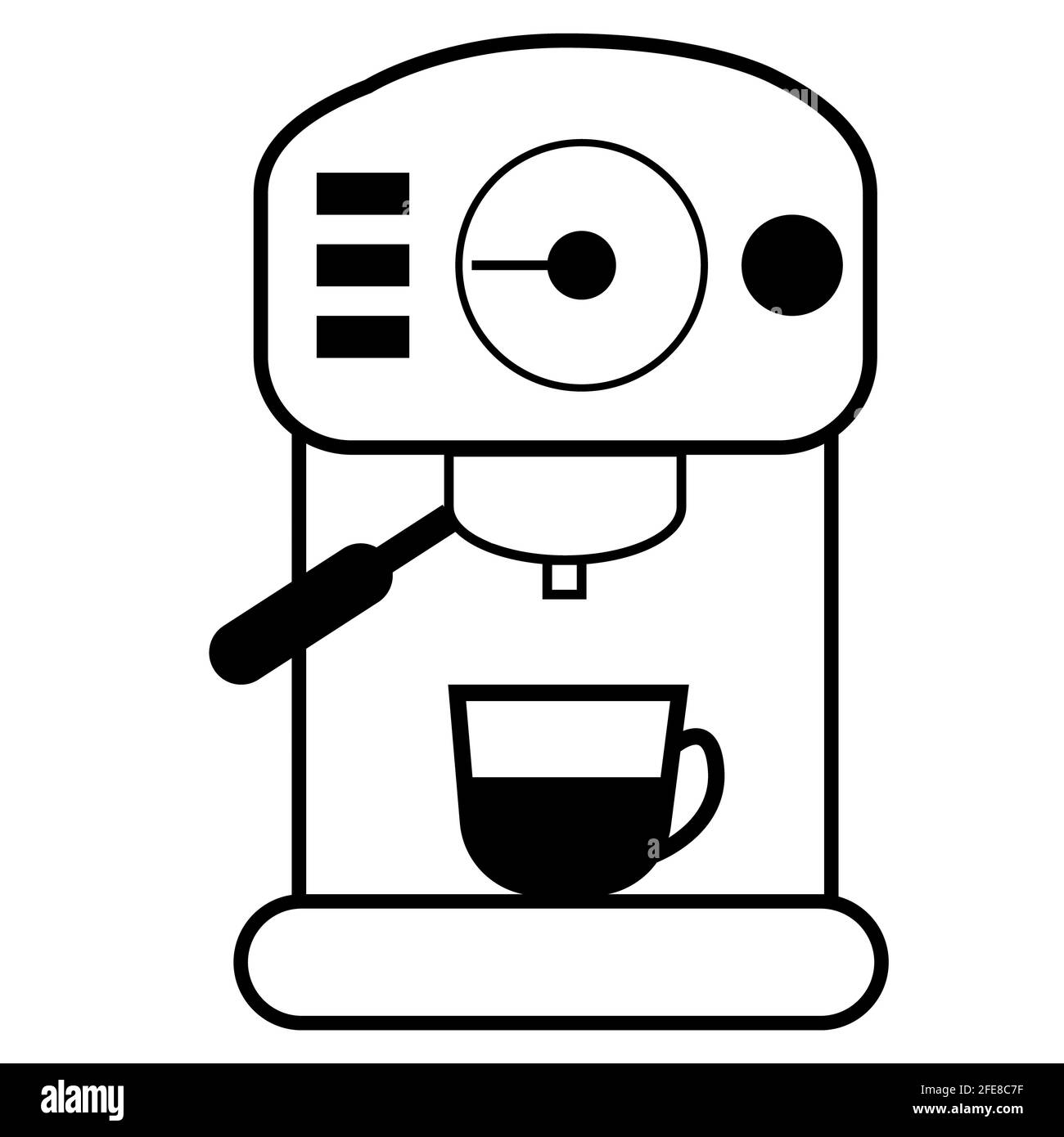 coffee machine icon on white background. bar espresso coffee machine. coffee machine sign. flat style. Stock Photo
