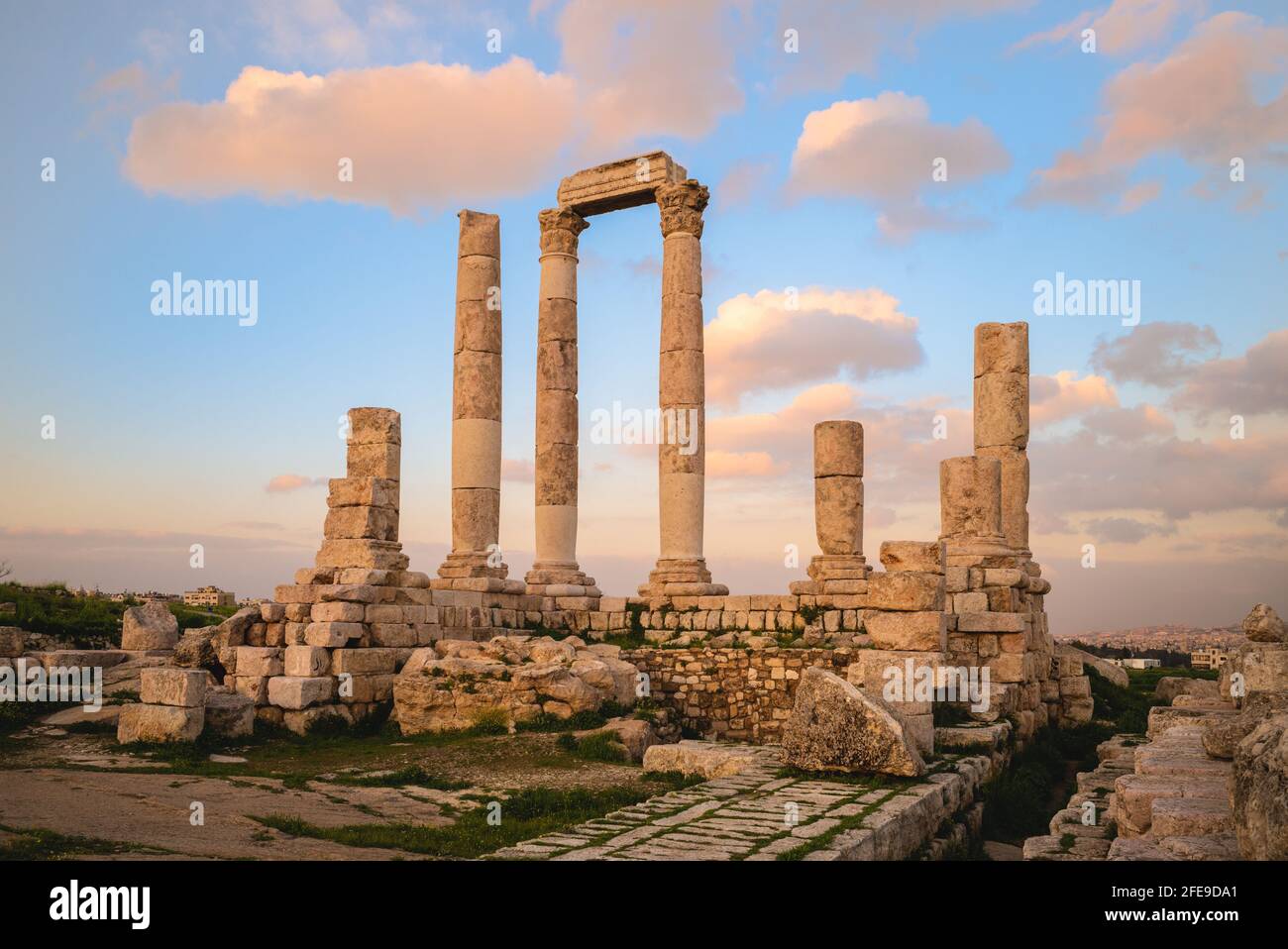 Temple Hercules located on Amman Citadel in Amman, Stock Photo - Alamy