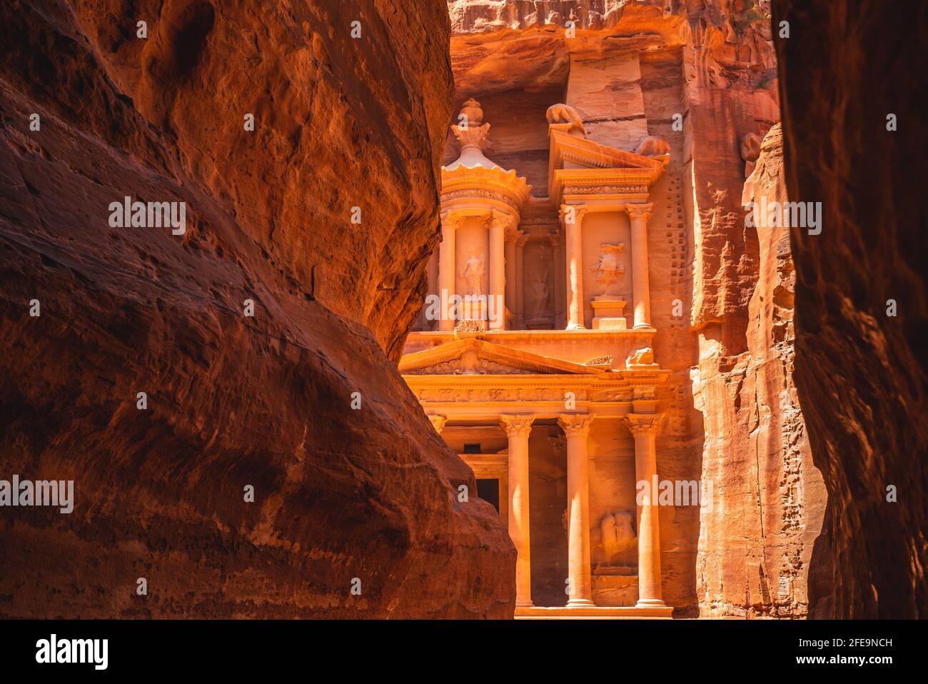 Al Khazneh, aka The Treasury at Petra, jordan. unesco world heritage site Stock Photo