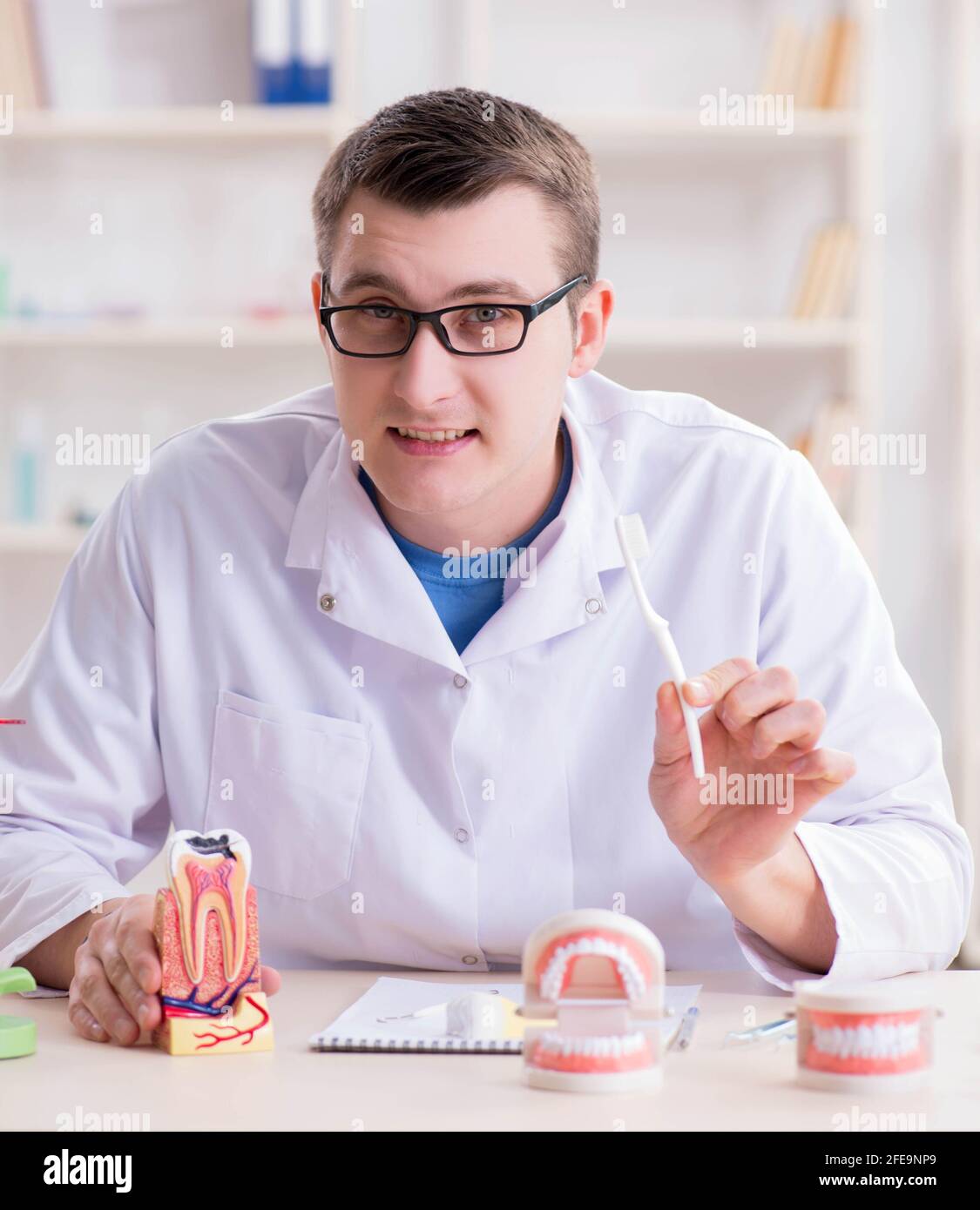 The dentist working teeth implant in medical lab Stock Photo Alamy
