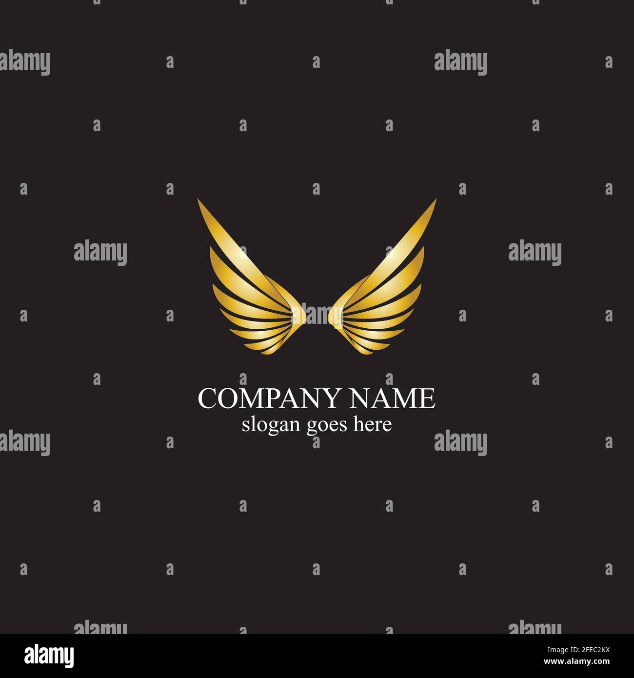 wings gold logo vector illustration template-vector Stock Vector