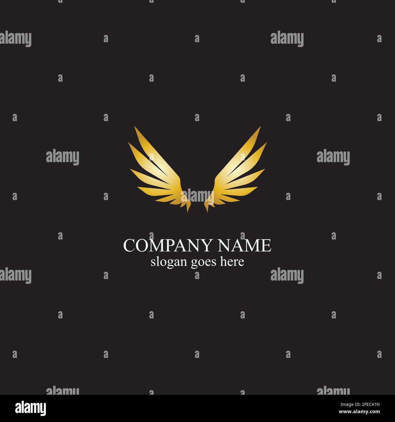 wings gold logo vector illustration template-vector Stock Vector