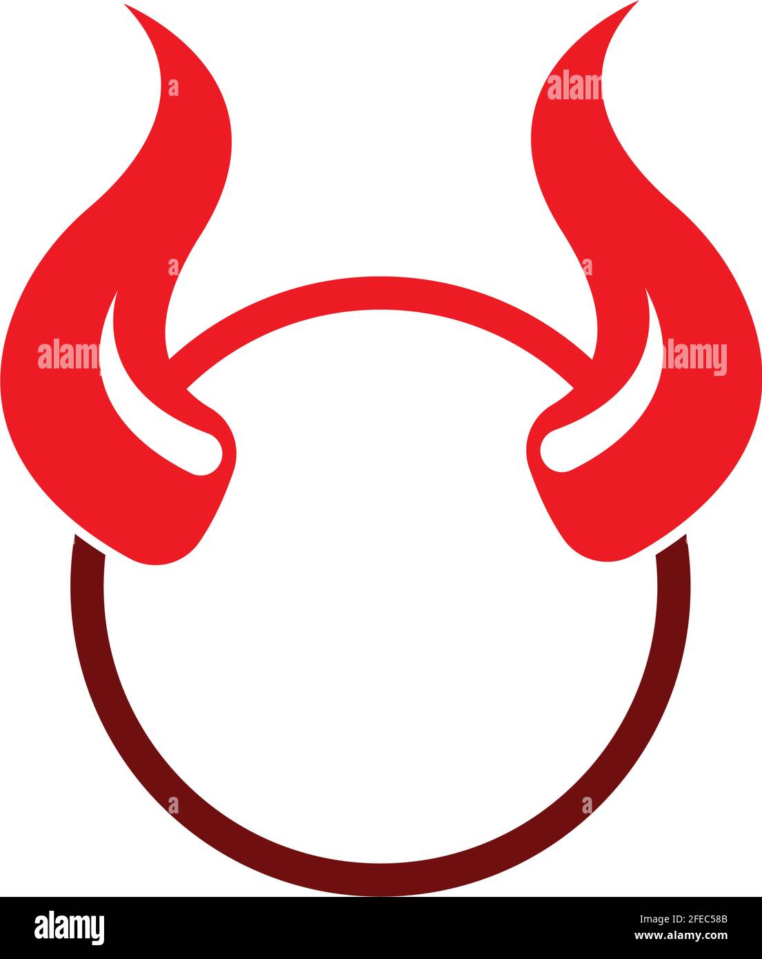 Devil horn vector icon logo design illustration template Stock Vector