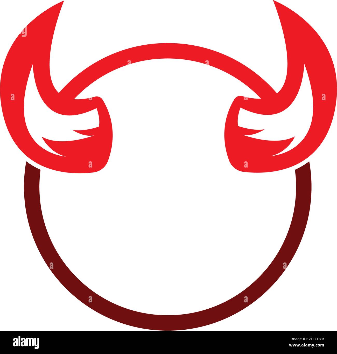 Devil horn vector icon logo design illustration template Stock Vector