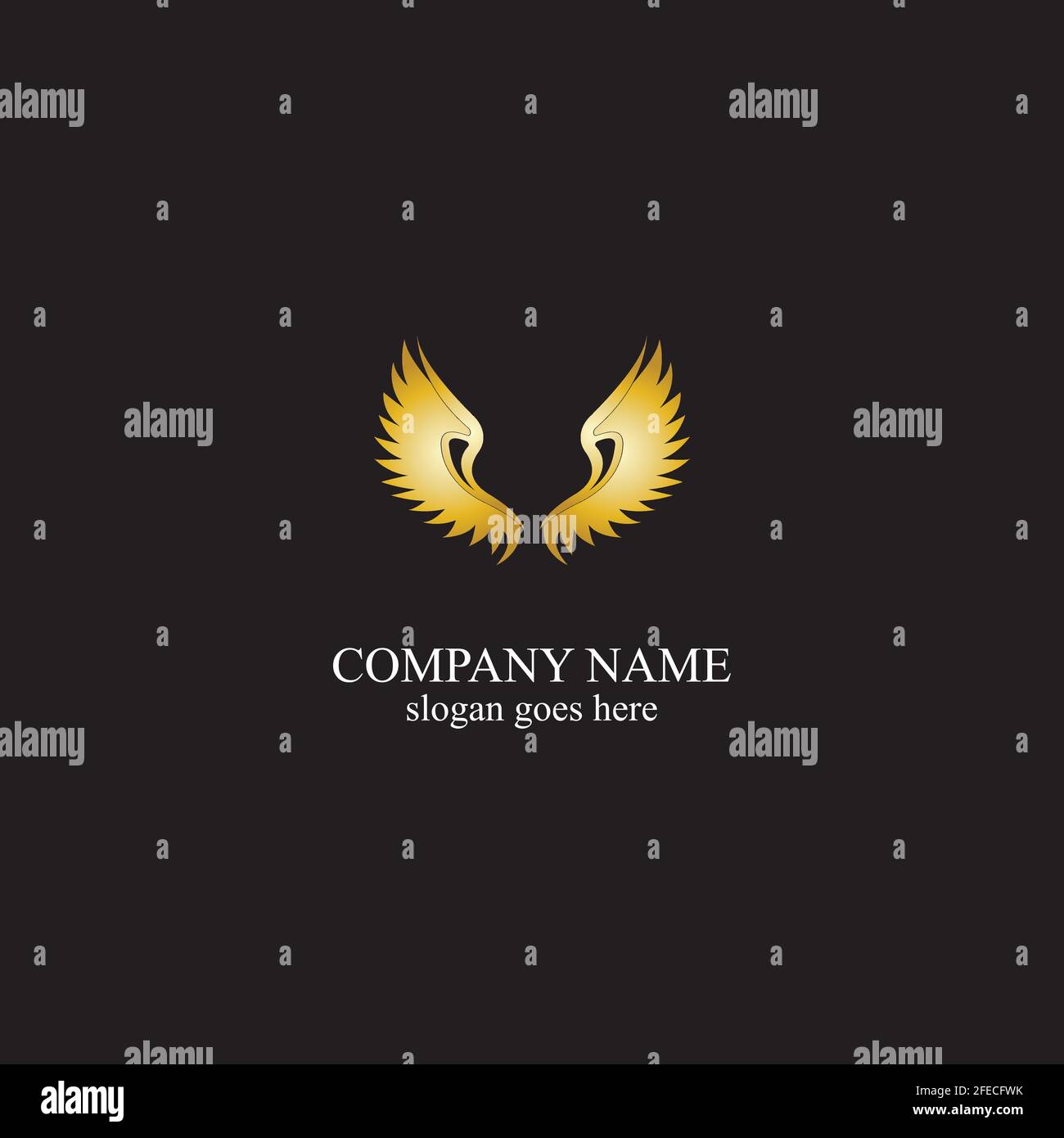 wings gold logo vector illustration template-vector Stock Vector Image ...