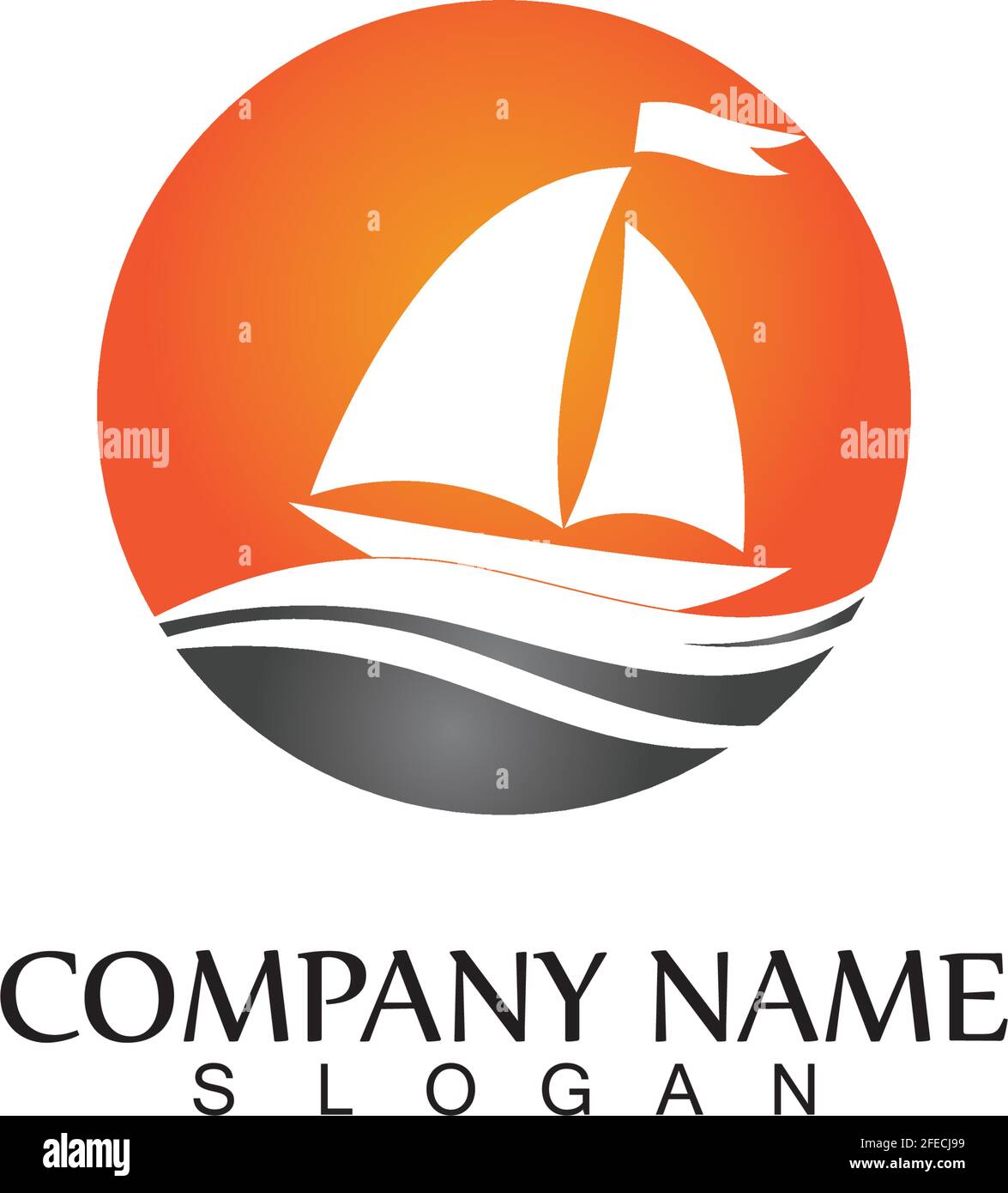 ocean cruise linear ship silhouette simple linear logo-vector Stock Vector