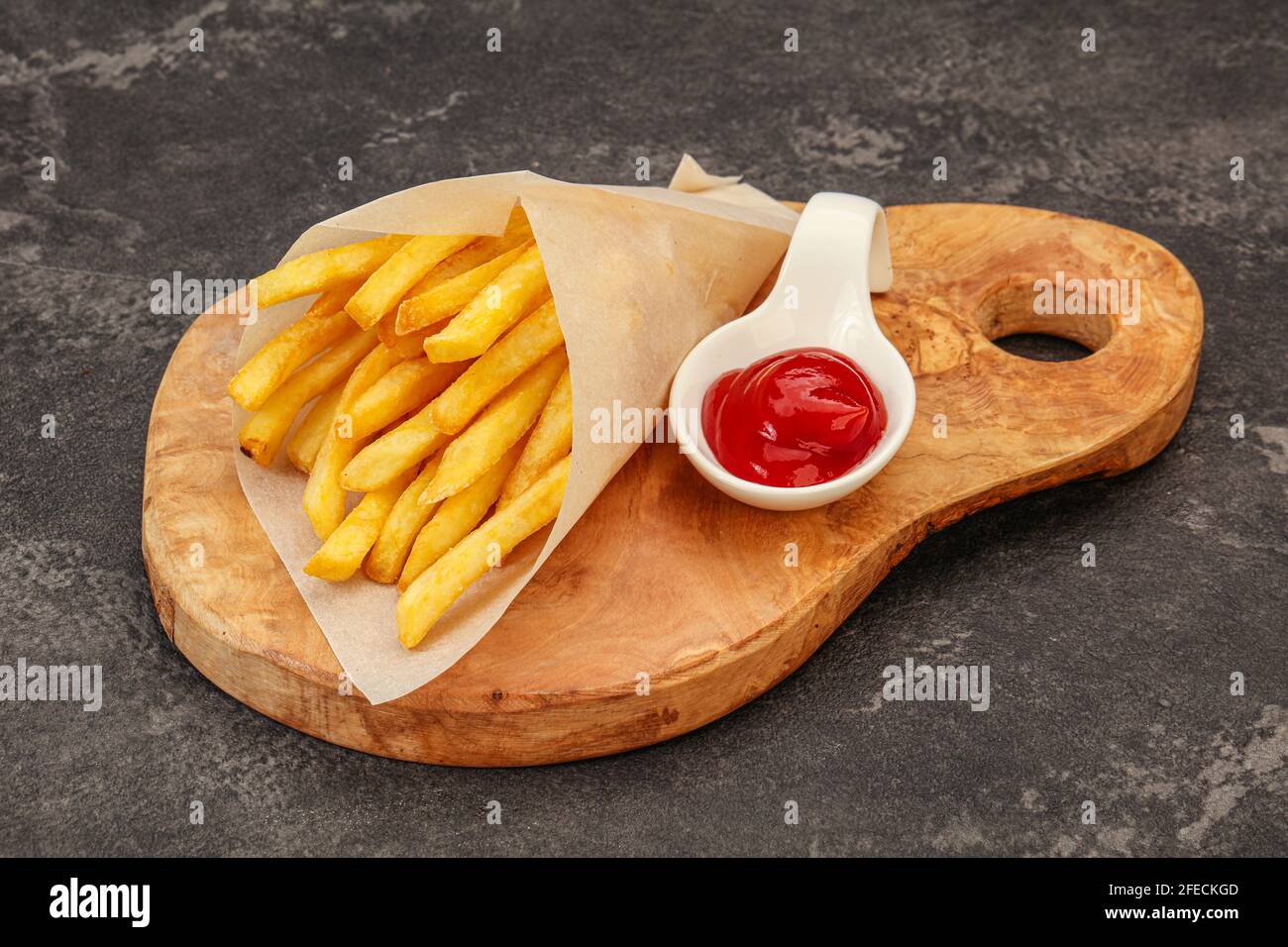 French Fry potato with tomato sauce Stock Photo Alamy