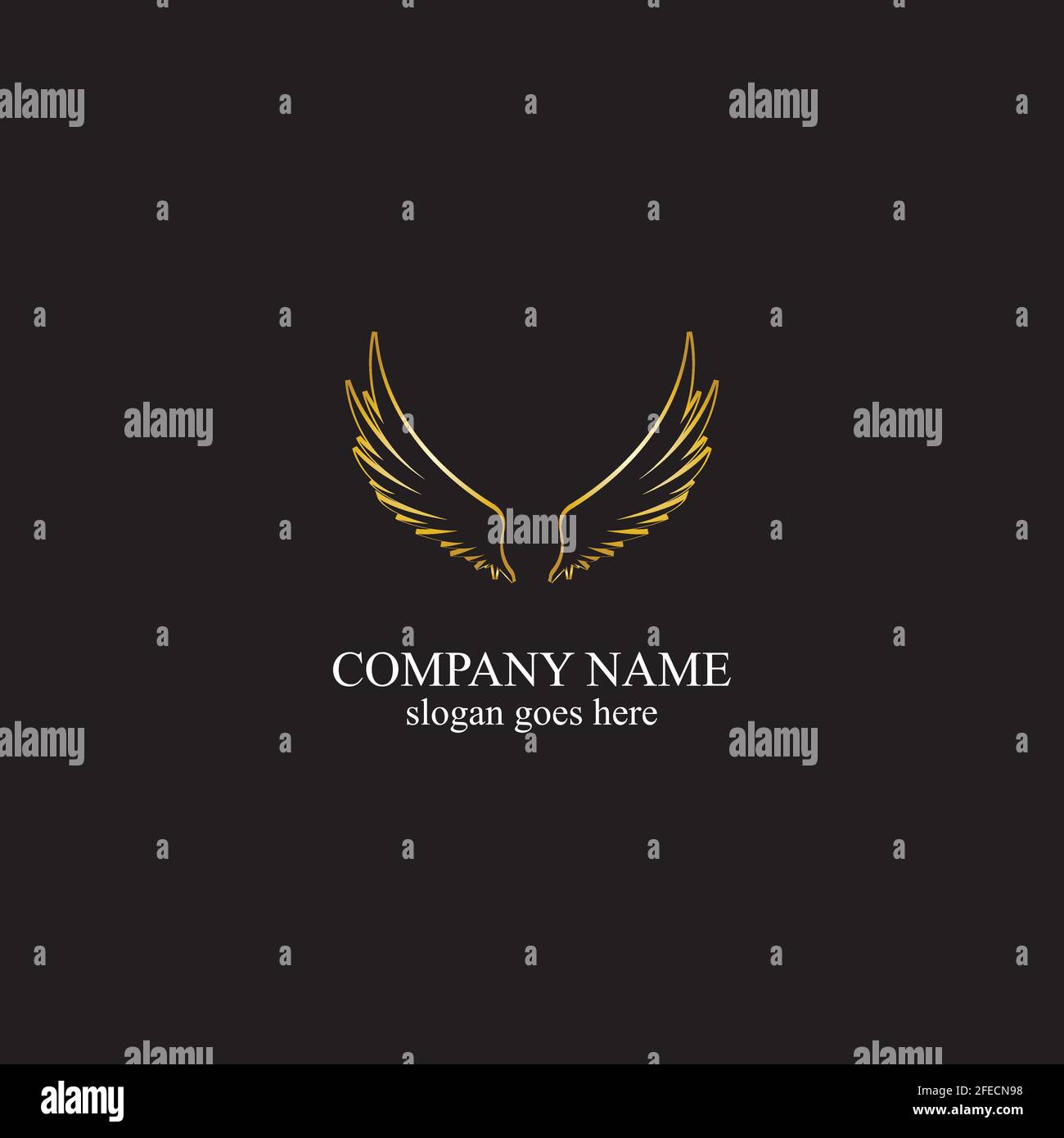 wings gold logo vector illustration template-vector Stock Vector