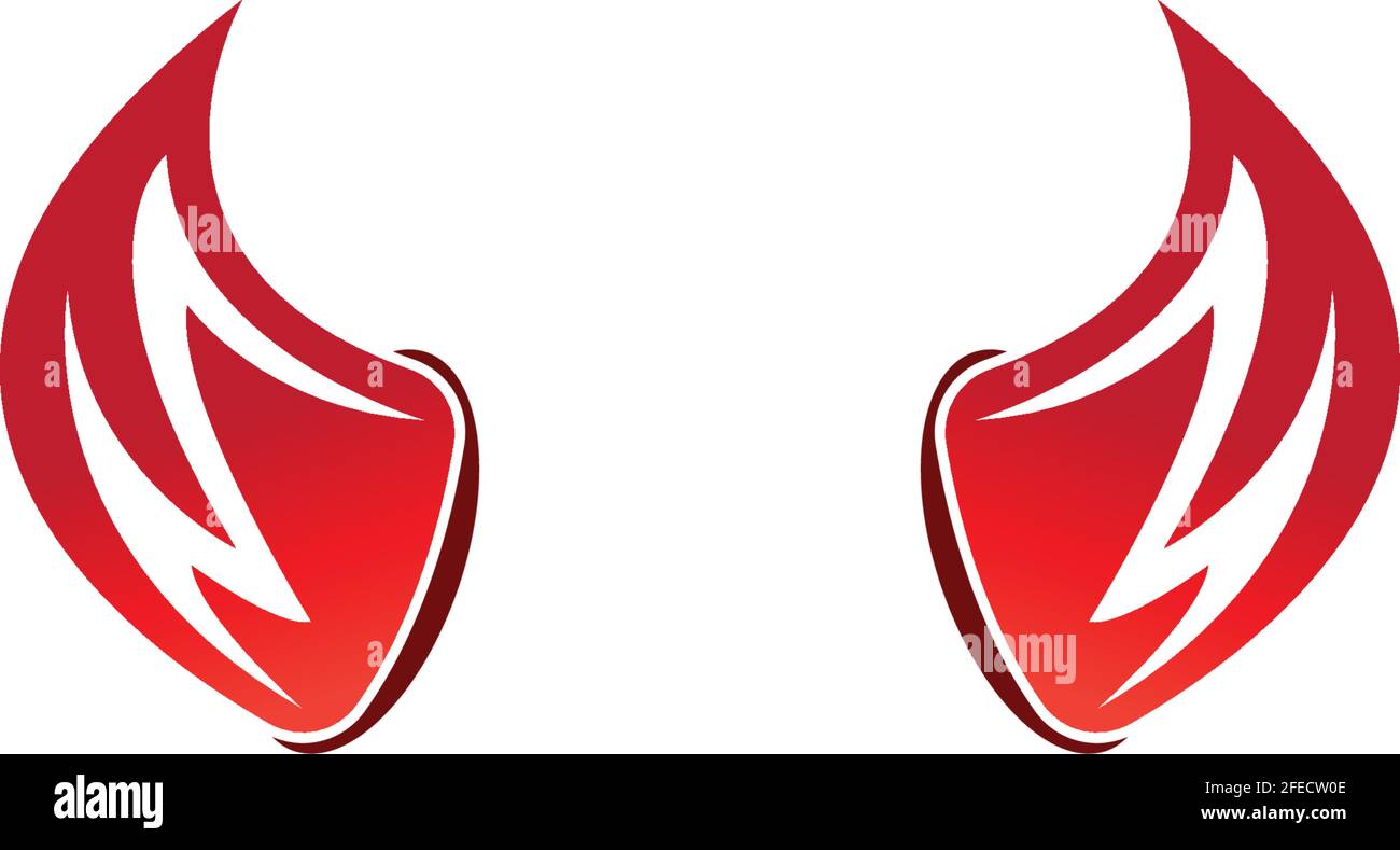 Devil horn vector icon logo design illustration template Stock Vector