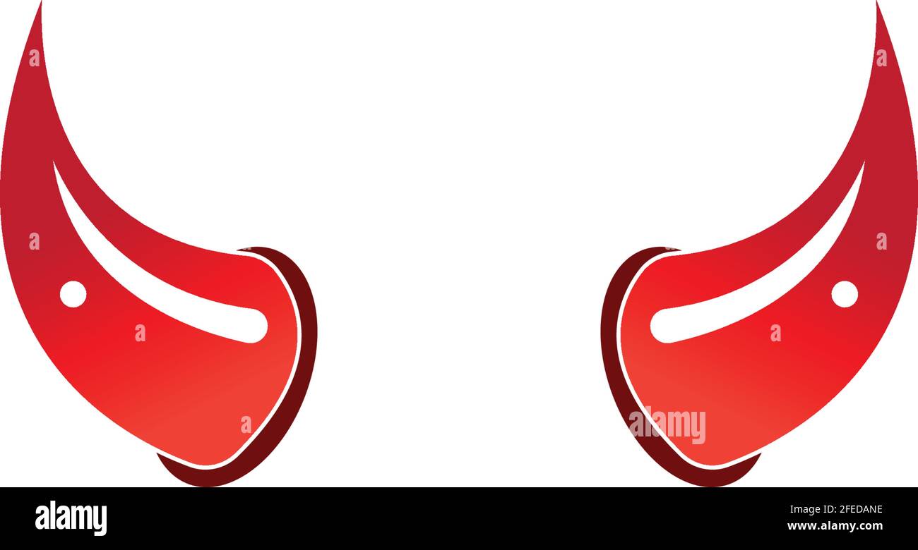Devil horn vector icon logo design illustration template Stock Vector