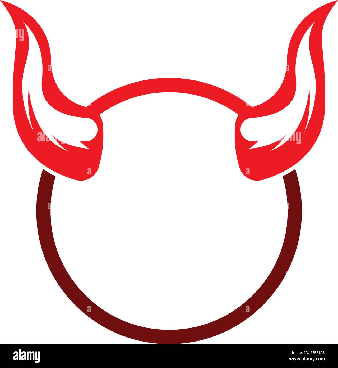 Devil horn vector icon logo design illustration template Stock Vector