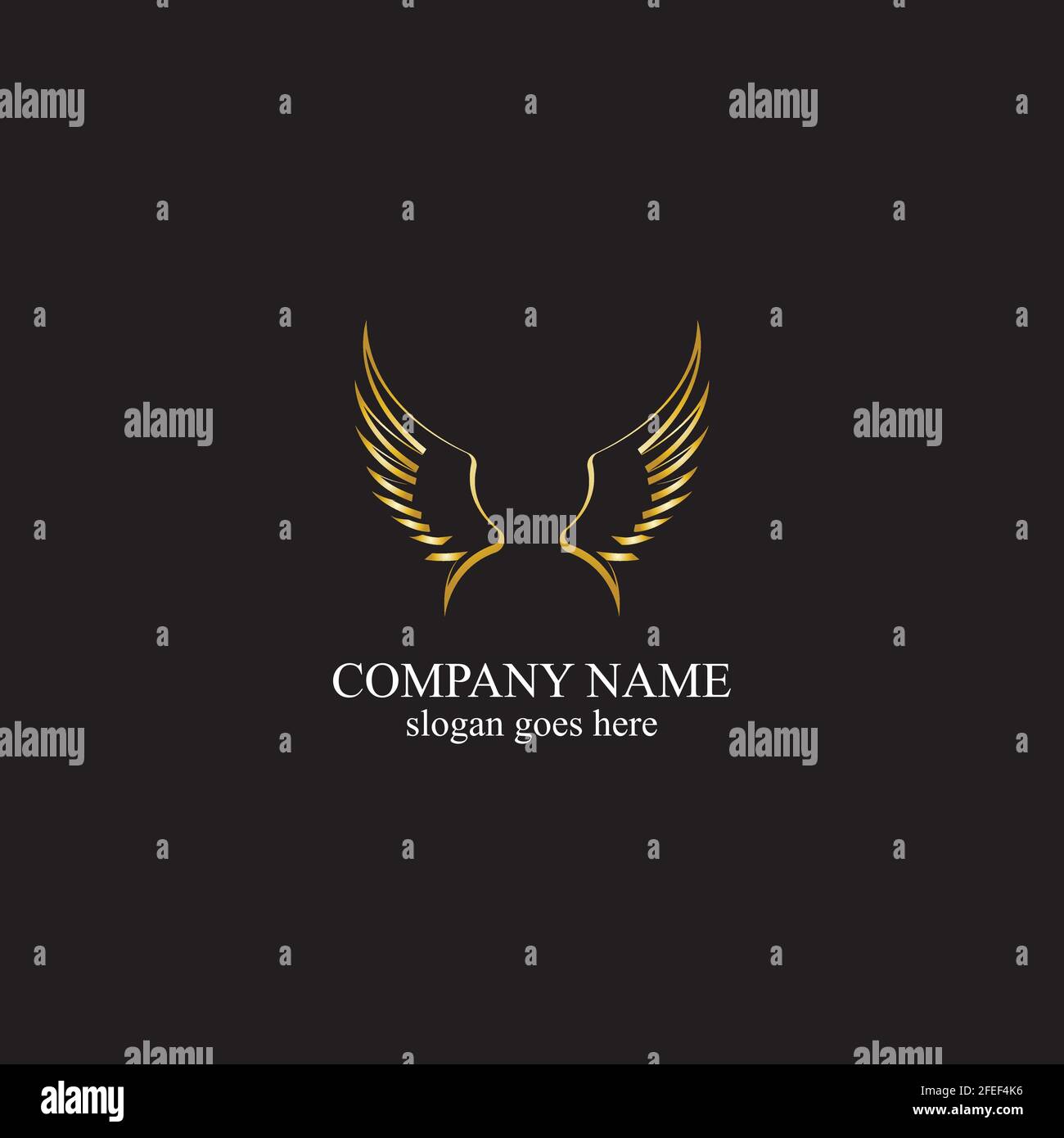 wings gold logo vector illustration template-vector Stock Vector