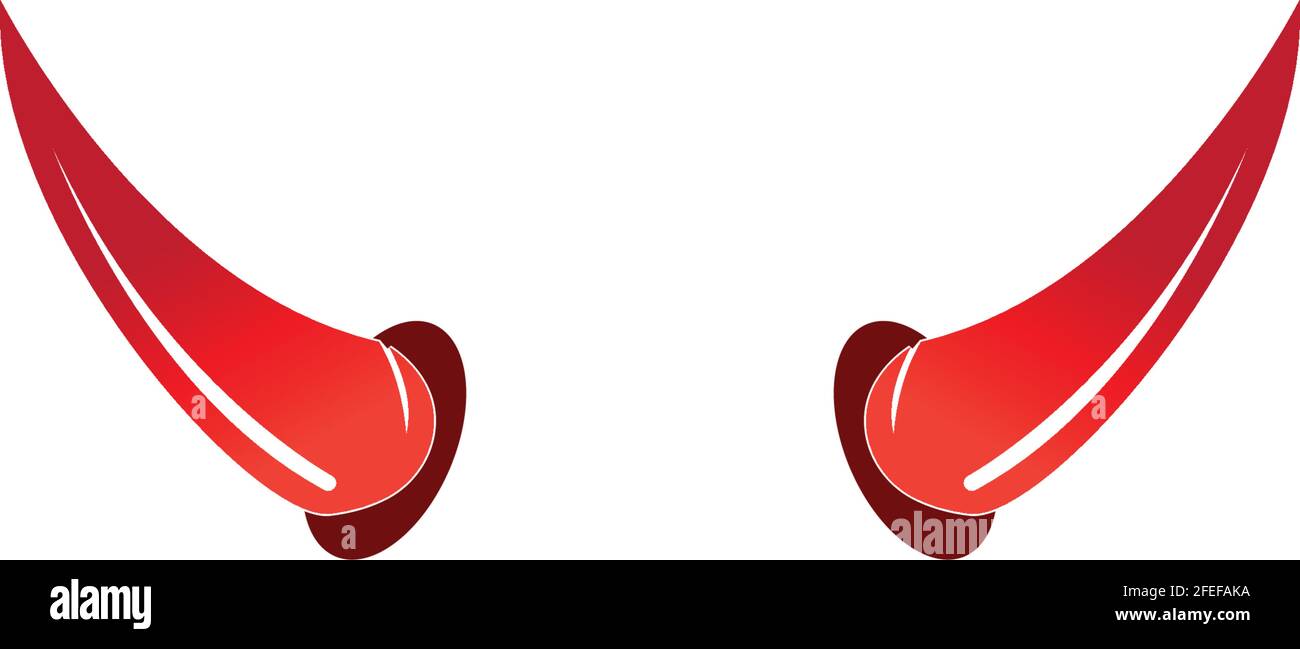 Devil horn vector icon logo design illustration template Stock Vector