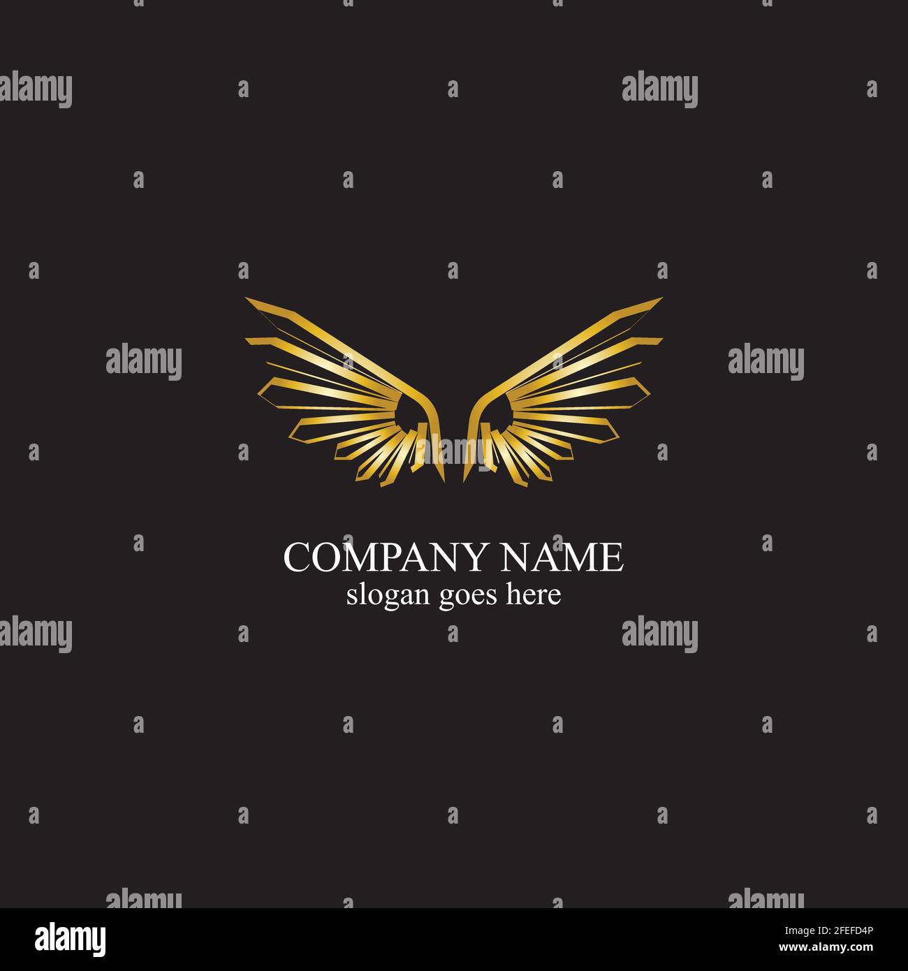 wings gold logo vector illustration template-vector Stock Vector Image ...
