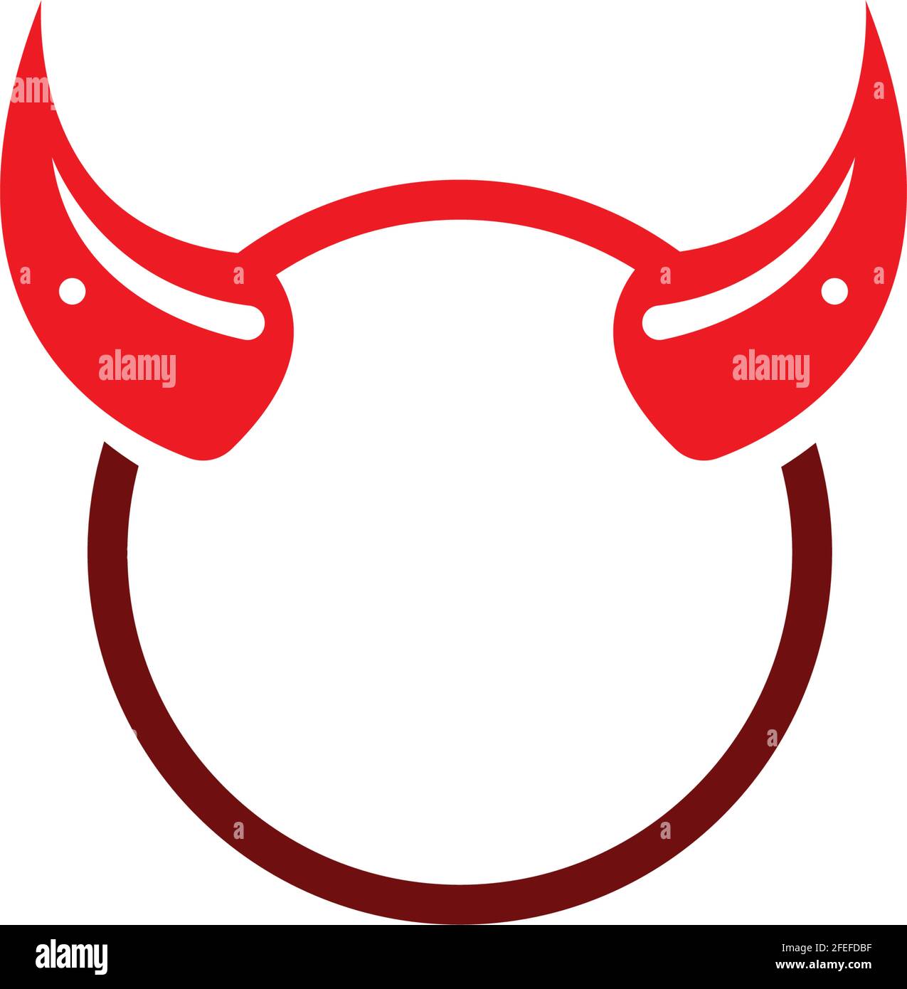 Devil horn vector icon logo design illustration template Stock Vector