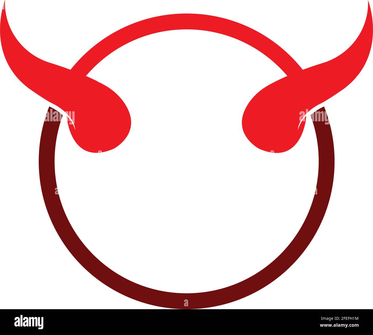 Devil horn vector icon logo design illustration template Stock Vector