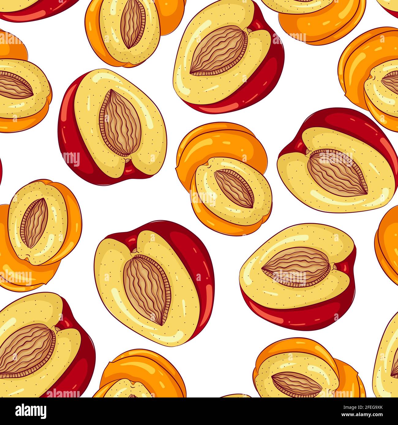 Seamless pattern apricots Stock Vector