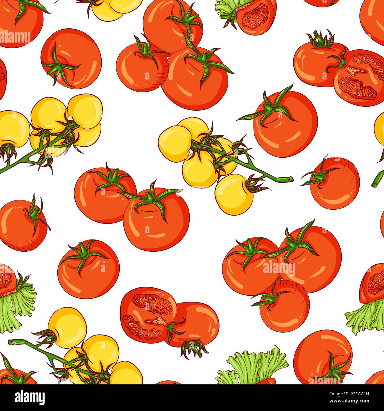 Seamless pattern tomatoes Stock Vector