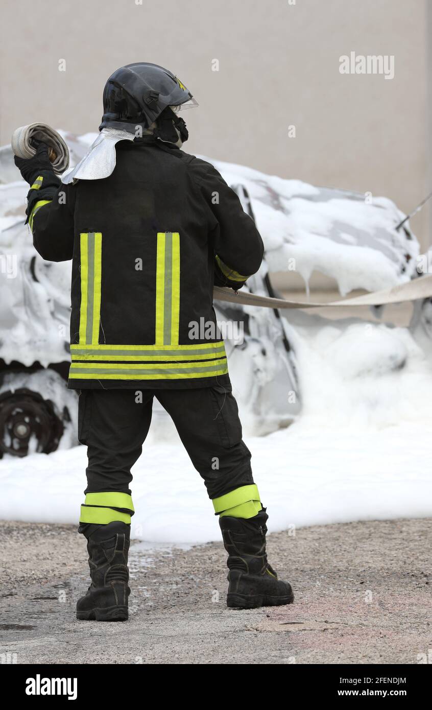 foam after car accident Stock Photo 