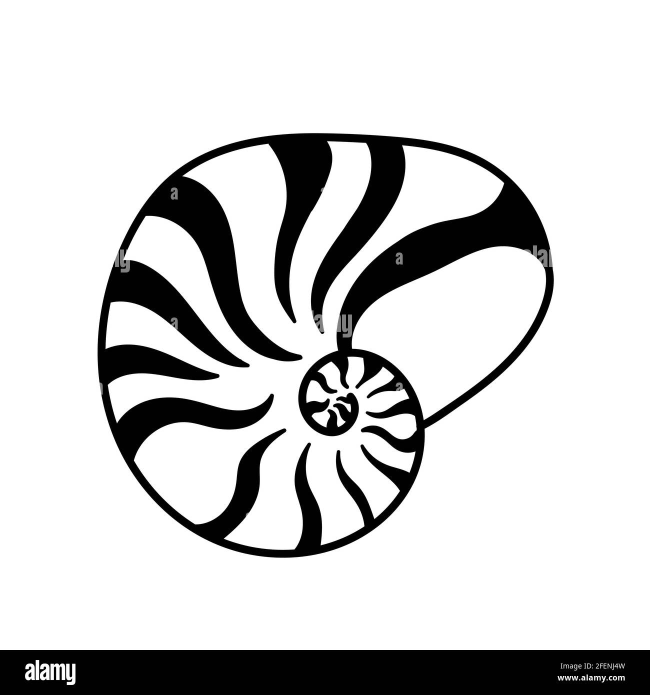 Nautilus Shell Snail Shell Isolated Icon Vector Stock Vector Image Art Alamy