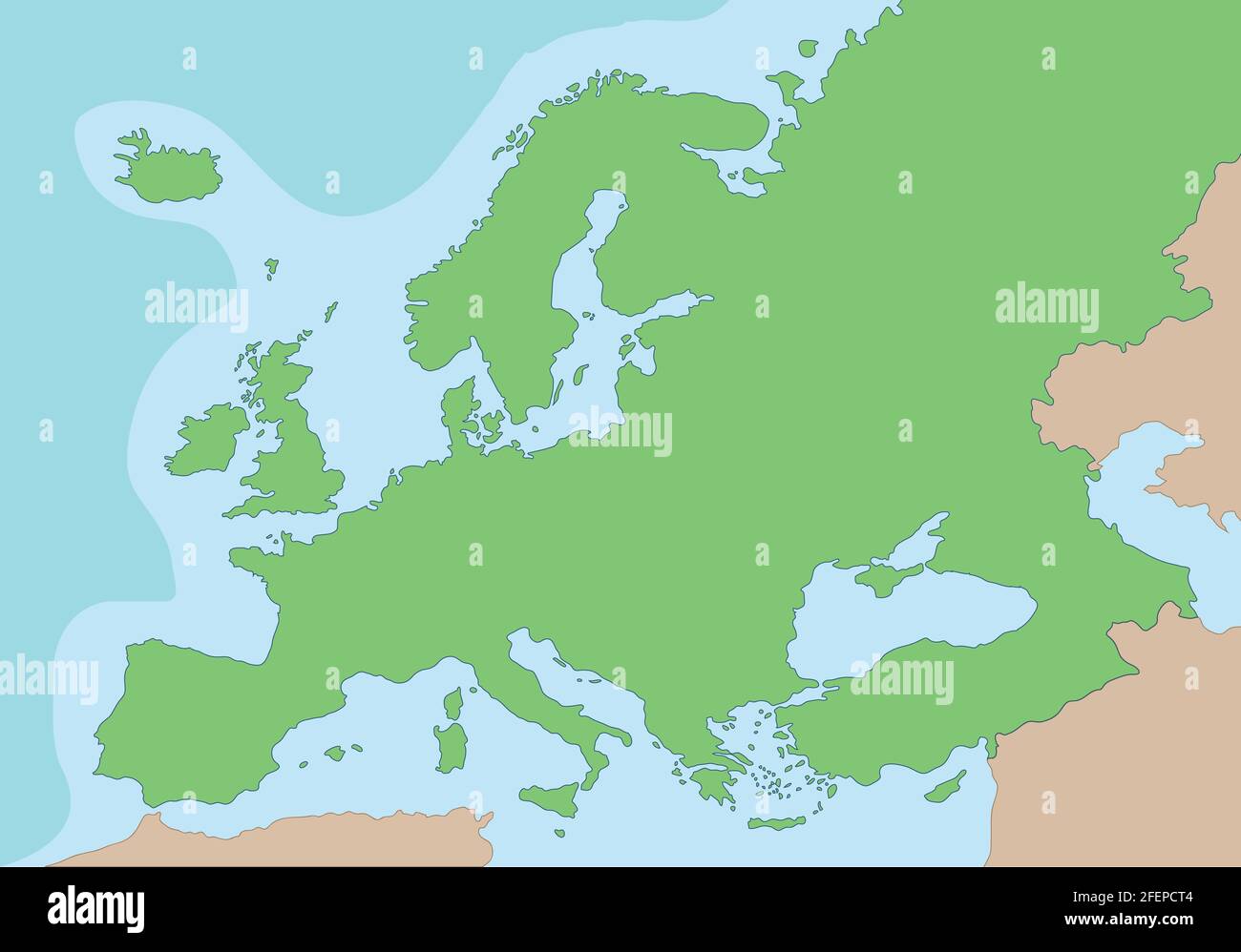 Blank Maps Of Europe No Borders Physical Map Of Europe Vector Illustration 2FEPCT4