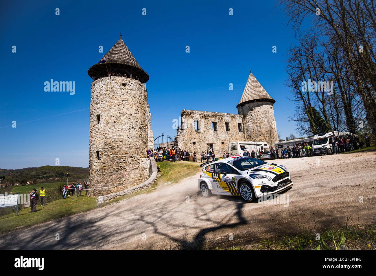 43 Raith Kevin (aut), Wogerer Christoph (aut), Ford Fiesta Mk II, action during the 2021 Croatia Rally, 3rd round of the 2021 FIA WRC, FIA World Rally Car Championship, from April 22 to 25, 2021 in Zagreb, Croatia - Photo Bastien Roux / DPPI / LiveMedia Stock Photo