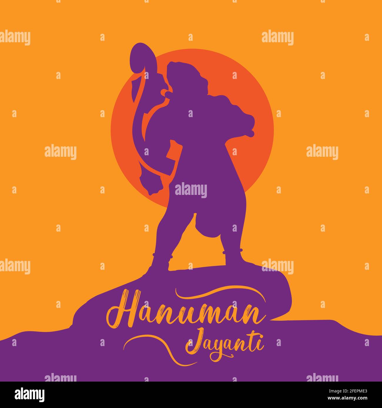Hanuman Jayanti vector greeting wallpaper, Festival wishes poster banner, vector design Stock Vector